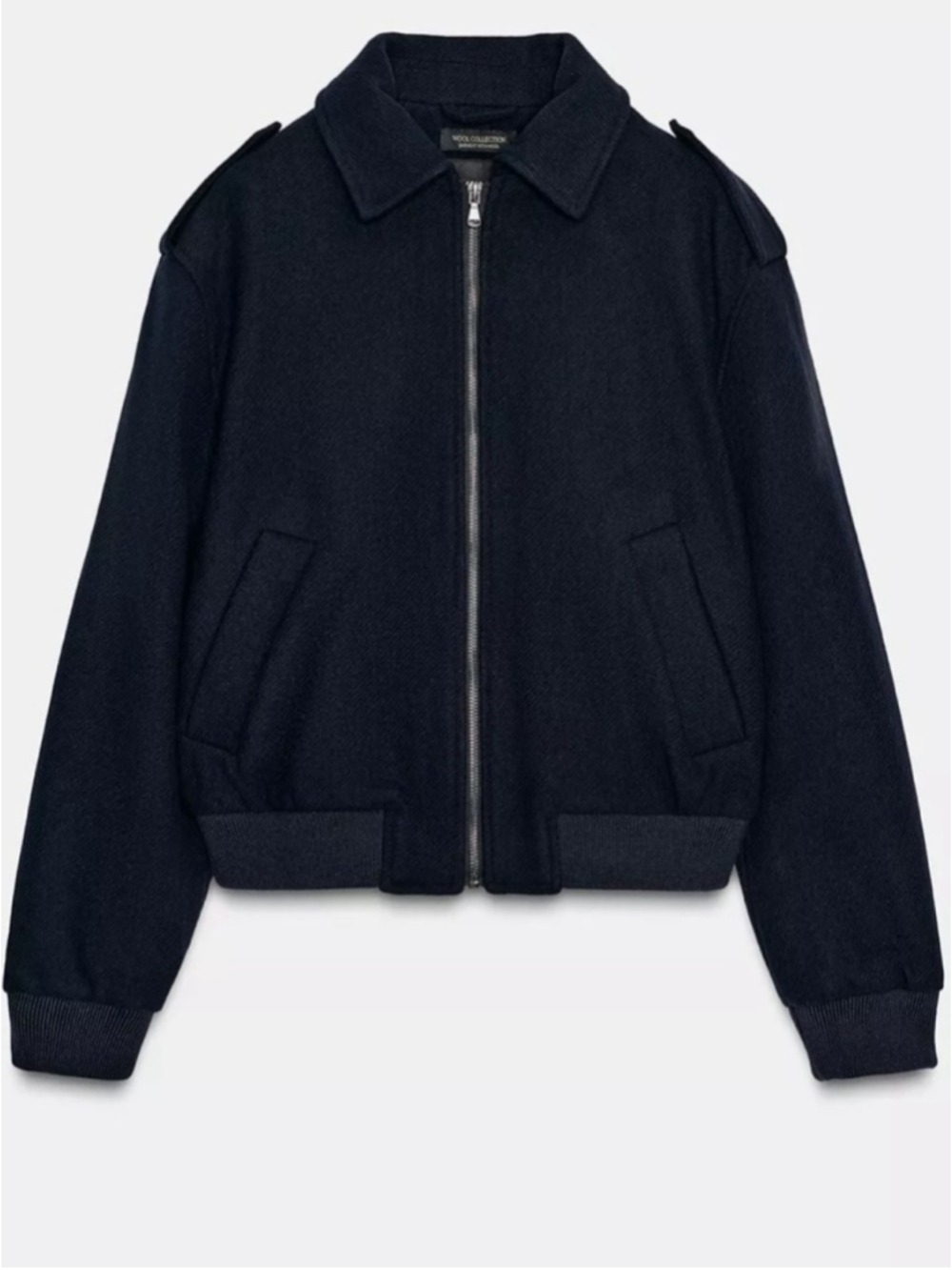 ZARA ZW COLLECTION WOOL BLEND BOMBER JACKET SIZE S
